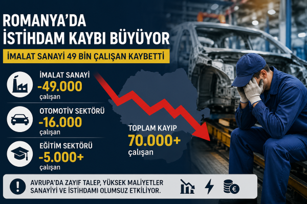 Romanya’da istihdam kaybı büyüyor: İmalat sanayi 49 bin çalışan kaybetti - 1