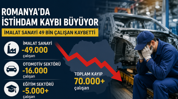 Romanya’da istihdam kaybı büyüyor: İmalat sanayi 49 bin çalışan kaybetti