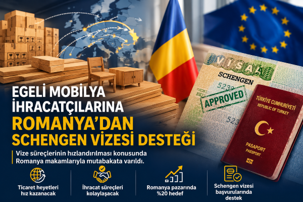 Egeli mobilya ihracatçılarına Romanya’dan Schengen vizesi desteği