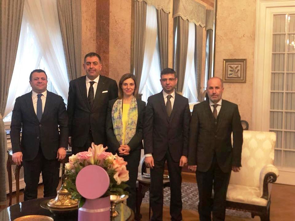 Eski başkanlardan Büyükelçi Aramaz’a ziyaret