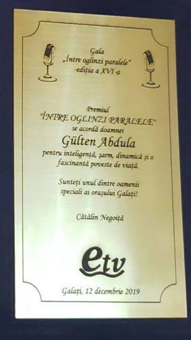 Gülten Abdula’ya etv’den ödül